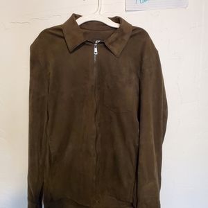 Brown collard zip up Shirt